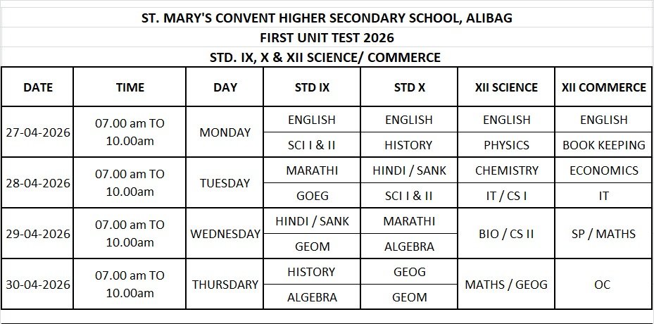Final Exam Timetable